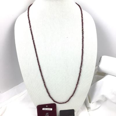 1136 Garnet Sterling Pin, Necklace, Earring , Pendant Set