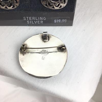 1246 Sterling Silver Lord & Taylor Earrings, Pin Pendant