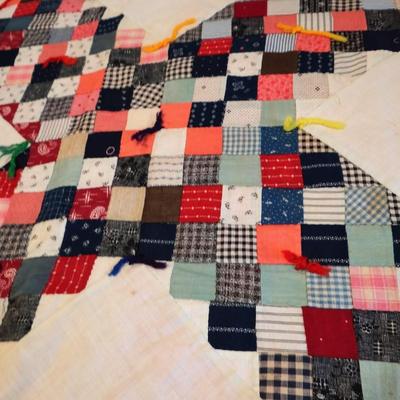 66 x 78" Quilt Hand Stitched Double Sided (Reversable)