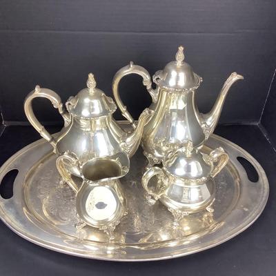 1271 Wilcox "American Rose" International Silver Plate Tea Coffee Set