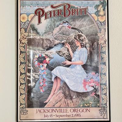 LOT 75  FRAMED PETER BRITT FESTIVAL POSTER JACKSONVILLE OREGON 1985