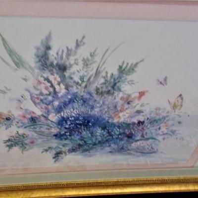 Beautiful Floral Watercolor signed by Bertrand