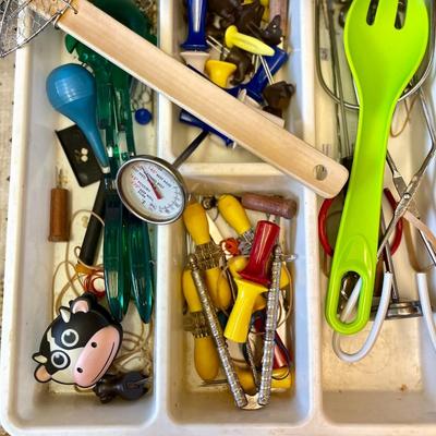 LOT 96  KITCHEN UTILITY DRAWER UTENSILS ETC.