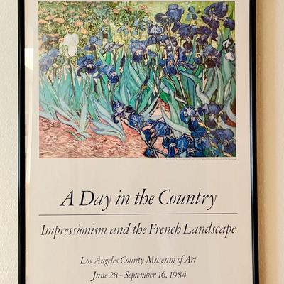 LOT 103  FRAMED POSTER LACMA VAN GOGH IRIS