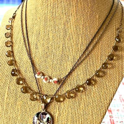 LOT 109  TRIO OF COSTUME JEWELRY NECKLACES
