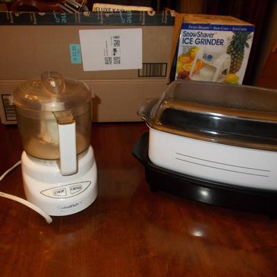 West Bend Slow Cooker and a Cuisinart food processor