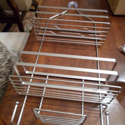 Miscellaneous: Shower Organizer, clip on light, and a pair of candleholders