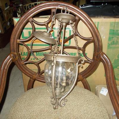 Hanging Light Fixture- metal and glass