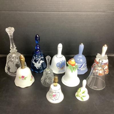 1283 Collectible Ceramic & Glass Bell Lot
