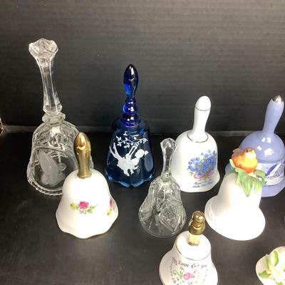 1283 Collectible Ceramic & Glass Bell Lot