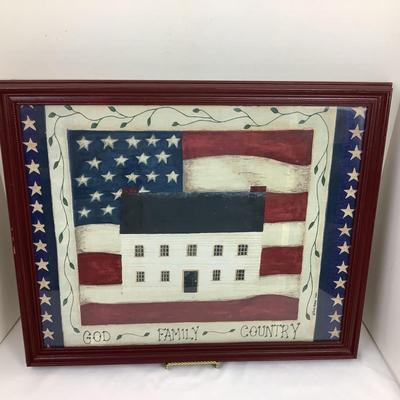 1304 Cindy Shamp "God, Family, Country" Farmhouse Decor
