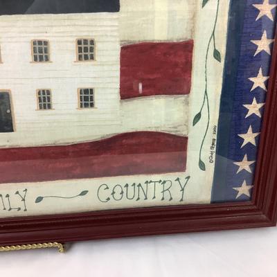 1304 Cindy Shamp "God, Family, Country" Farmhouse Decor