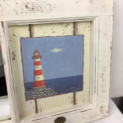 1305 Lighthouse Wall Decor with Hooks