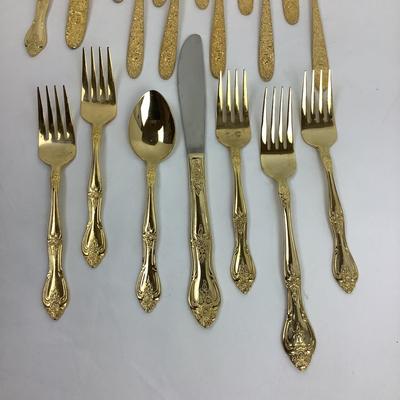 1308 Gold Tone Flatware Lot