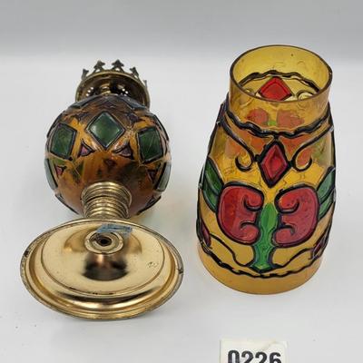 Vintage Hand Painted Oil Lamp