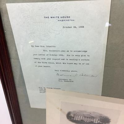 1312 Presidential Letterhead & Roosevelt Signed Card