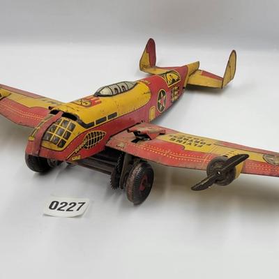 Vintage Tin Army Plane