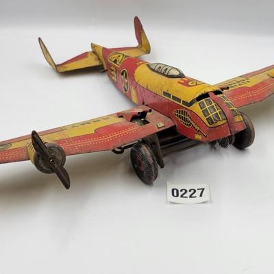 Vintage Tin Army Plane