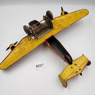 Vintage Tin Army Plane