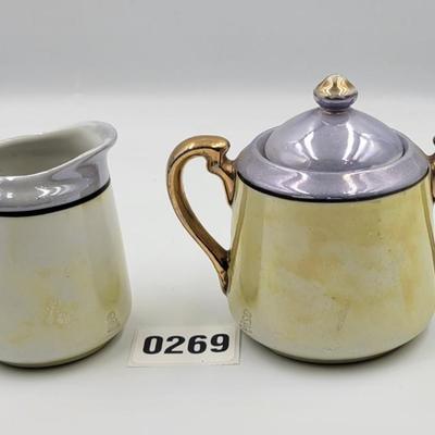 Lusterware Sugar and Creamer Set