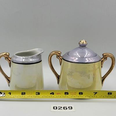Lusterware Sugar and Creamer Set
