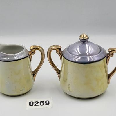 Lusterware Sugar and Creamer Set