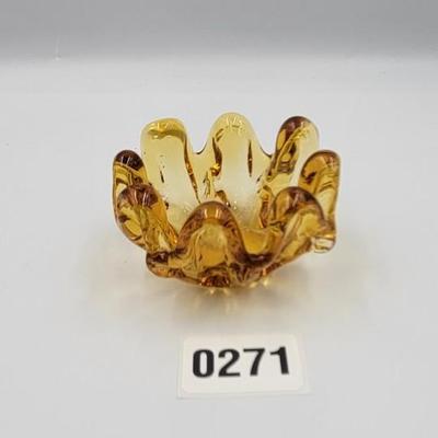 MCM Amber Glass Nesting Ashtrays