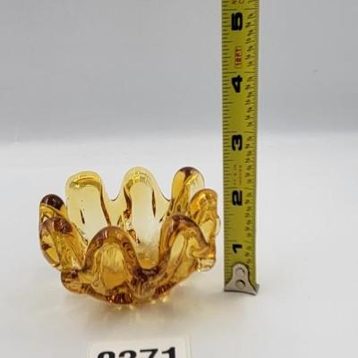 MCM Amber Glass Nesting Ashtrays