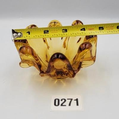 MCM Amber Glass Nesting Ashtrays