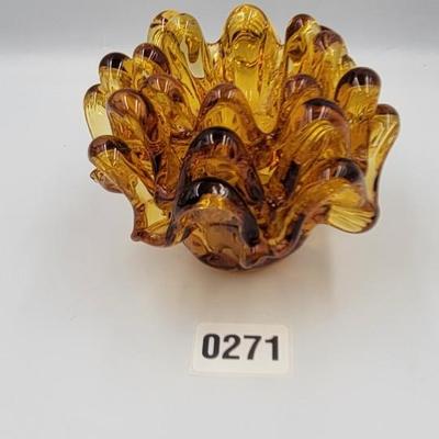 MCM Amber Glass Nesting Ashtrays
