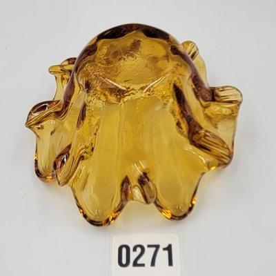 MCM Amber Glass Nesting Ashtrays