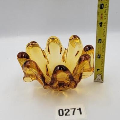 MCM Amber Glass Nesting Ashtrays