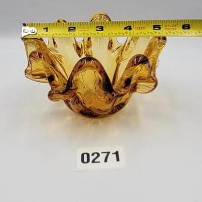 MCM Amber Glass Nesting Ashtrays