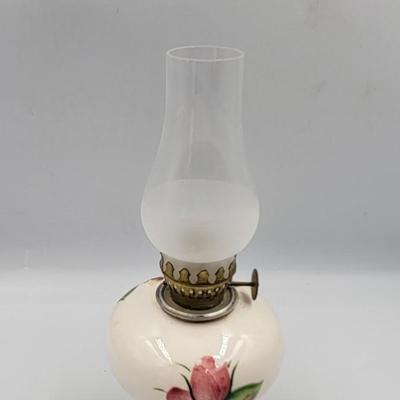 Vintage Hand Painted Hurricane Lamp
