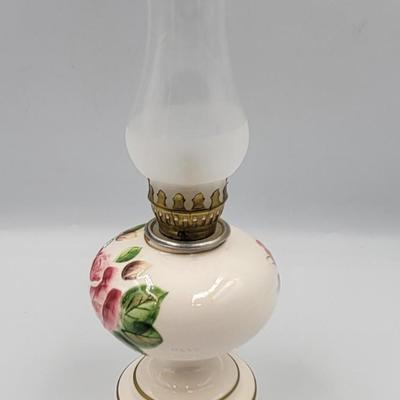 Vintage Hand Painted Hurricane Lamp