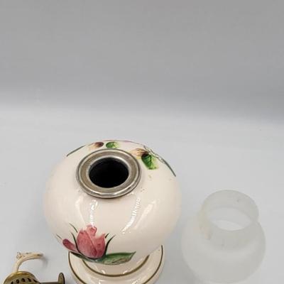 Vintage Hand Painted Hurricane Lamp