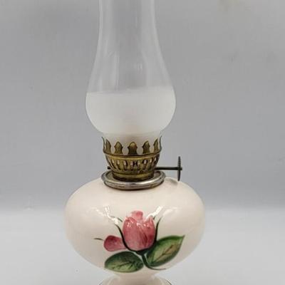 Vintage Hand Painted Hurricane Lamp