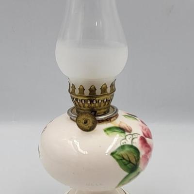 Vintage Hand Painted Hurricane Lamp