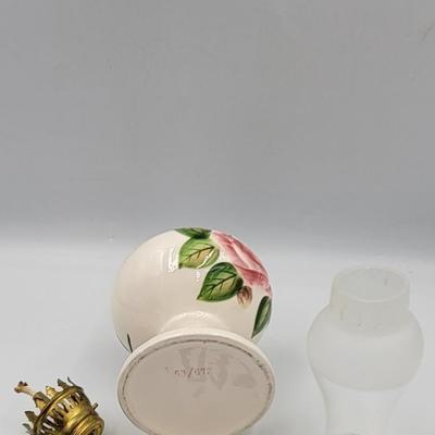 Vintage Hand Painted Hurricane Lamp