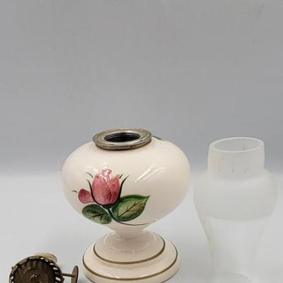 Vintage Hand Painted Hurricane Lamp