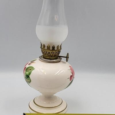 Vintage Hand Painted Hurricane Lamp