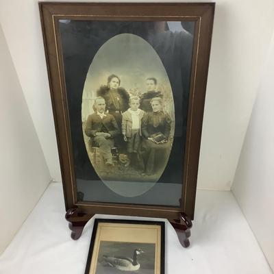 1314 Antique Black & White Framed Family Portrait