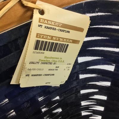 1362 Longaberger Cornflower Blue Laundry Basket with Lid and Liner