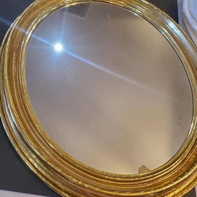Vintage Oval mirror in gold frame