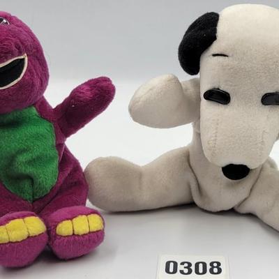 Vintage Barney and Snoopy