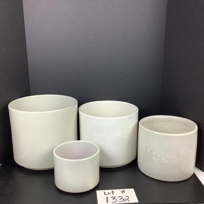 Lot # 1332  Set of Four Matching Ceramic Pots