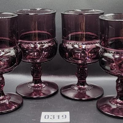 Indiana Glass Amethyst Wine Goblets