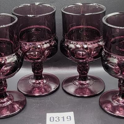 Indiana Glass Amethyst Wine Goblets