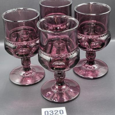 Indiana Glass Amethyst Wine Goblets