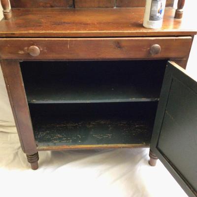 1334 Antique Small Stepback Cupboard